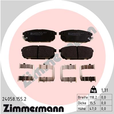 ZIMMERMANN Hátsó fékbetét 24058.155.2_ZIM