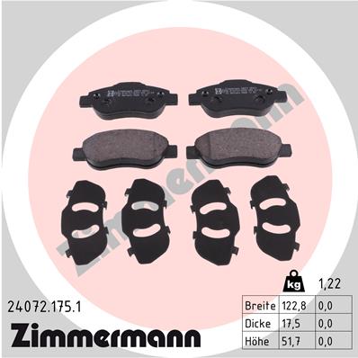 ZIMMERMANN Első fékbetét 24072.175.1_ZIM