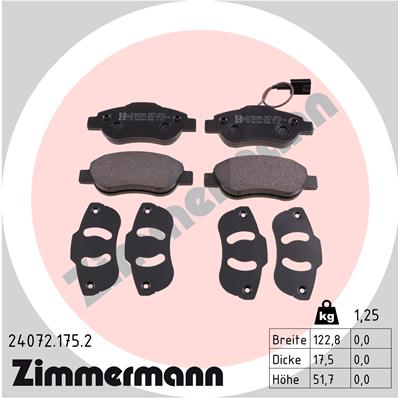 ZIMMERMANN Első fékbetét 24072.175.2_ZIM