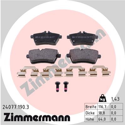 ZIMMERMANN Első fékbetét 24077.190.3_ZIM