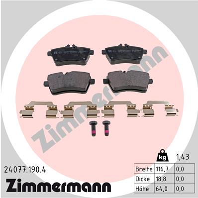 ZIMMERMANN Első fékbetét 24077.190.4_ZIM