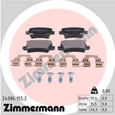 ZIMMERMANN Hátsó fékbetét 24086.155.2_ZIM