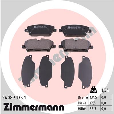 ZIMMERMANN Első fékbetét 24087.175.1_ZIM