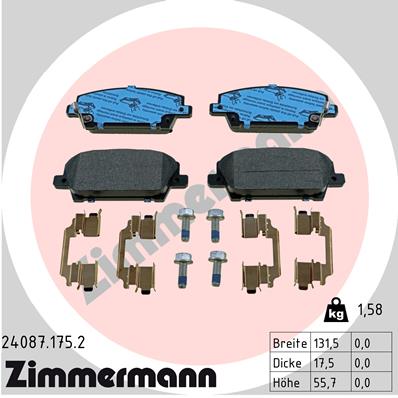 ZIMMERMANN Első fékbetét 24087.175.2_ZIM