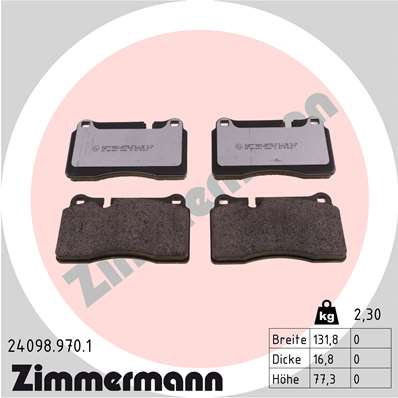 ZIMMERMANN Első fékbetét 24098.970.1_ZIM