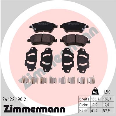 ZIMMERMANN Első fékbetét 24122.190.2_ZIM