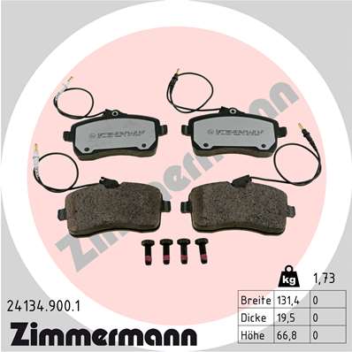 ZIMMERMANN Fékbetét, mind 24134.900.1_ZIM