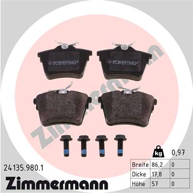 ZIMMERMANN Hátsó fékbetét 24135.980.1_ZIM