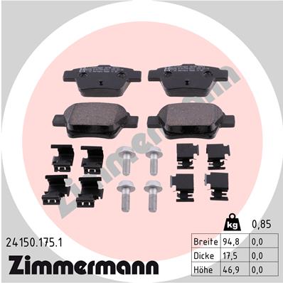 ZIMMERMANN Hátsó fékbetét 24150.175.1_ZIM