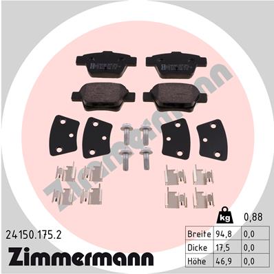 ZIMMERMANN Hátsó fékbetét 24150.175.2_ZIM