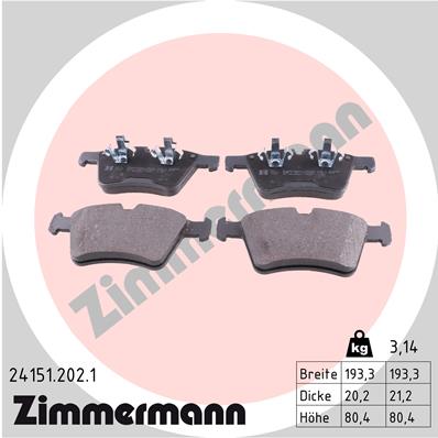 ZIMMERMANN Első fékbetét 24151.202.1_ZIM