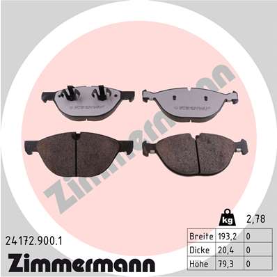 ZIMMERMANN Fékbetét, mind 24172.900.1_ZIM