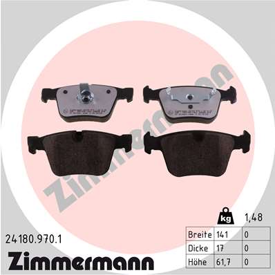 ZIMMERMANN Fékbetét, mind 24180.970.1_ZIM