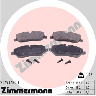 ZIMMERMANN Első fékbetét 24191.180.1_ZIM