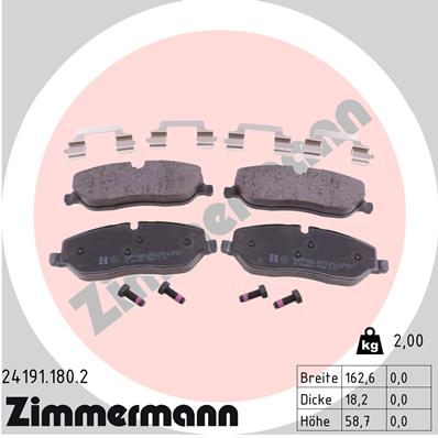 ZIMMERMANN Első fékbetét 24191.180.2_ZIM