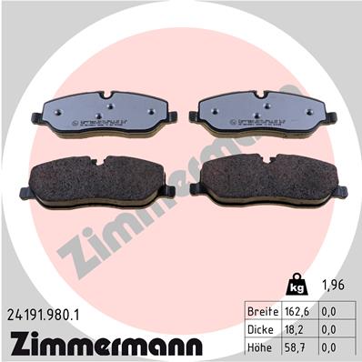 ZIMMERMANN Fékbetét, mind 24191.980.1_ZIM