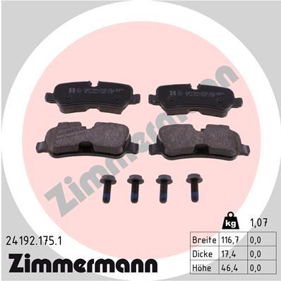 ZIMMERMANN Hátsó fékbetét 24192.175.1_ZIM