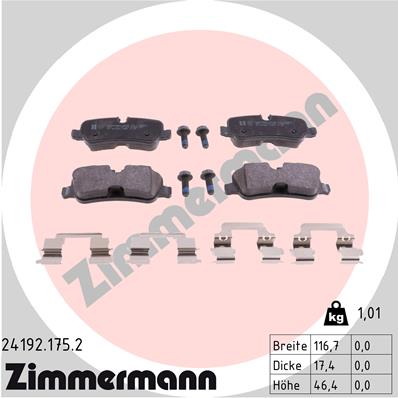 ZIMMERMANN Hátsó fékbetét 24192.175.2_ZIM