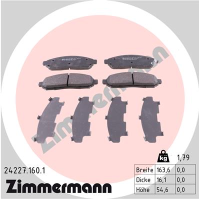 ZIMMERMANN Első fékbetét 24227.160.1_ZIM