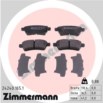 ZIMMERMANN Hátsó fékbetét 24240.165.1_ZIM