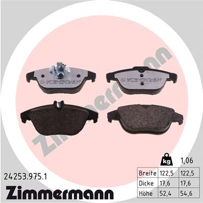 ZIMMERMANN Hátsó fékbetét 24253.975.1_ZIM