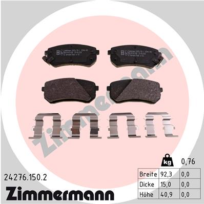 ZIMMERMANN Hátsó fékbetét 24276.150.2_ZIM