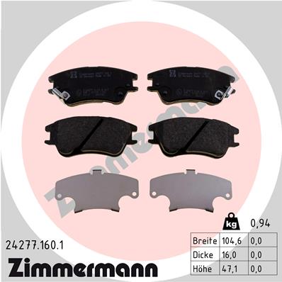 ZIMMERMANN Első fékbetét 24277.160.1_ZIM