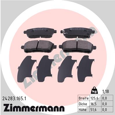 ZIMMERMANN Első fékbetét 24283.165.1_ZIM