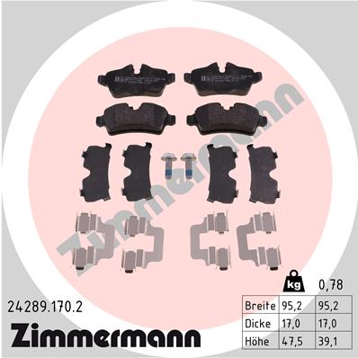 ZIMMERMANN Hátsó fékbetét 24289.170.2_ZIM