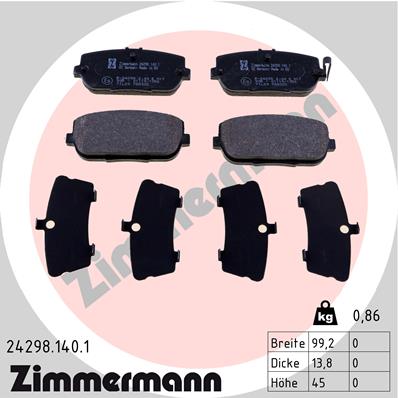 ZIMMERMANN Fékbetét, mind 24298.140.1_ZIM