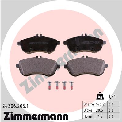 ZIMMERMANN Első fékbetét 24306.205.1_ZIM