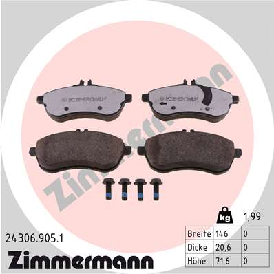 ZIMMERMANN Első fékbetét 24306.905.1_ZIM