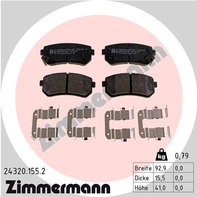 ZIMMERMANN Hátsó fékbetét 24320.155.2_ZIM