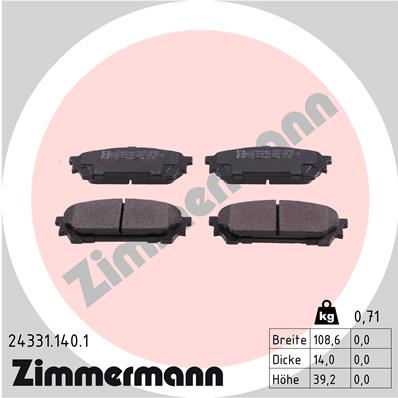 ZIMMERMANN Hátsó fékbetét 24331.140.1_ZIM