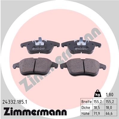 ZIMMERMANN Első fékbetét 24332.185.1_ZIM