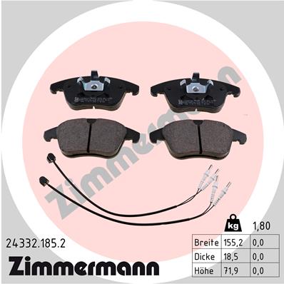 ZIMMERMANN Első fékbetét 24332.185.2_ZIM