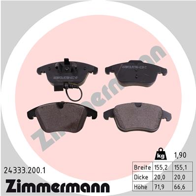 ZIMMERMANN Első fékbetét 24333.200.1_ZIM