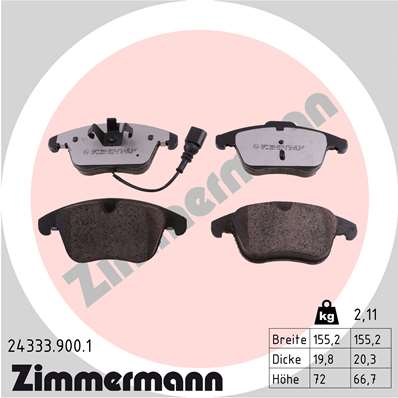 ZIMMERMANN Első fékbetét 24333.900.1_ZIM