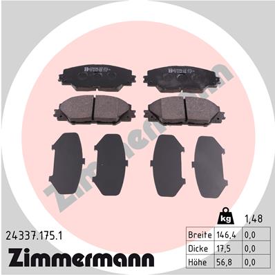 ZIMMERMANN Első fékbetét 24337.175.1_ZIM