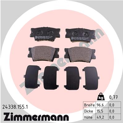 ZIMMERMANN Hátsó fékbetét 24338.155.1_ZIM