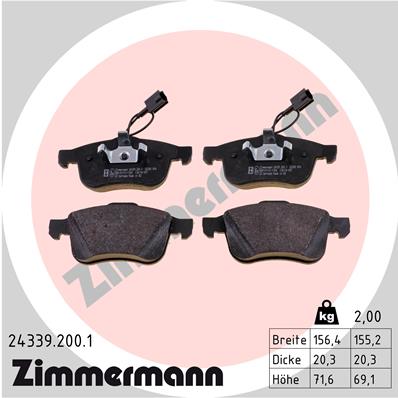 ZIMMERMANN Első fékbetét 24339.200.1_ZIM