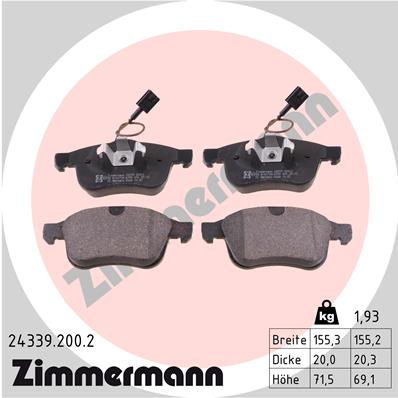 ZIMMERMANN Első fékbetét 24339.200.2_ZIM