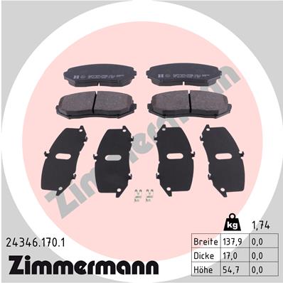 ZIMMERMANN Első fékbetét 24346.170.1_ZIM