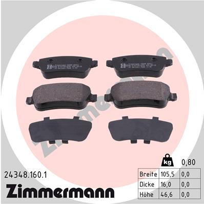 ZIMMERMANN Hátsó fékbetét 24348.160.1_ZIM