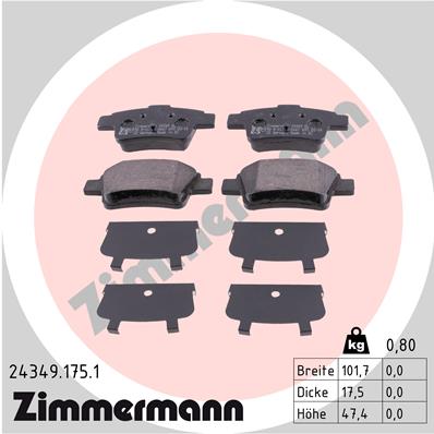 ZIMMERMANN Hátsó fékbetét 24349.175.1_ZIM