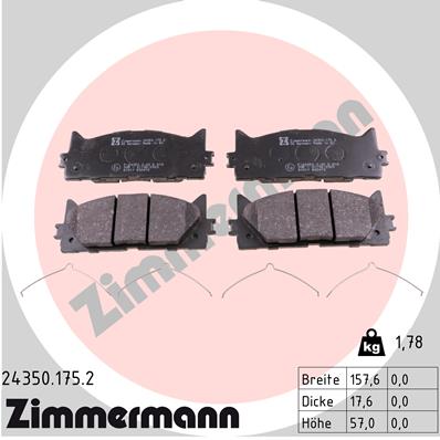 ZIMMERMANN Fékbetét, mind 24350.175.2_ZIM