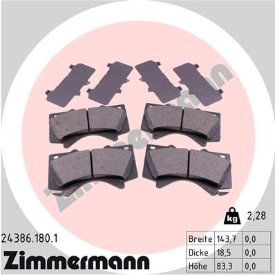 ZIMMERMANN 24386.180.1_ZIM Első fékbetét