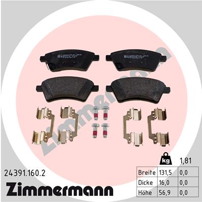 ZIMMERMANN Első fékbetét 24391.160.2_ZIM