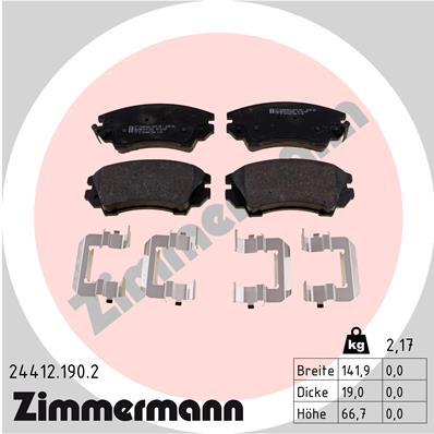 ZIMMERMANN Első fékbetét 24412.190.2_ZIM