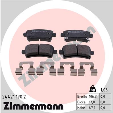 ZIMMERMANN Hátsó fékbetét 24421.170.2_ZIM